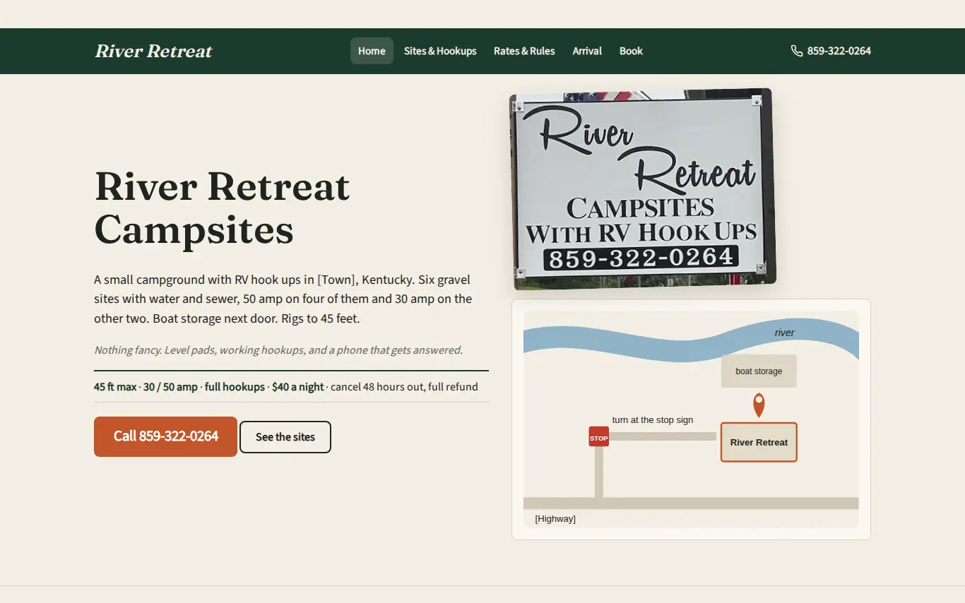 River Ledger homepage preview